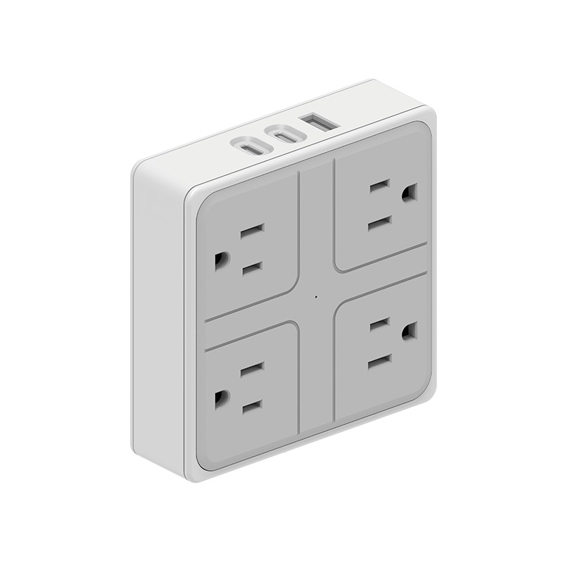 4 punti vendita US Wall Power Strip