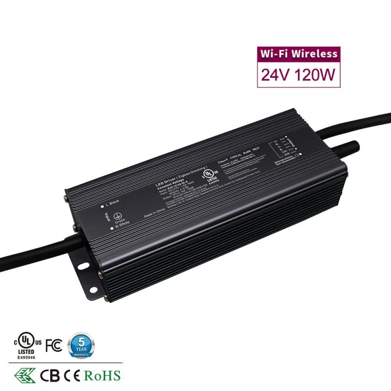 Driver LED da 120 W a tensione costante con dimmerazione wireless Tuya Zigbee